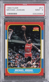 1986/87 Fleer #57 Michael Jordan Rookie Card – PSA MINT 9